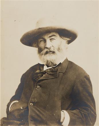 MATHEW BRADY (1823-1896) Portrait of the American writer Walt Whitman (1819-1892). Circa 1865-67; printed circa 1910.                            